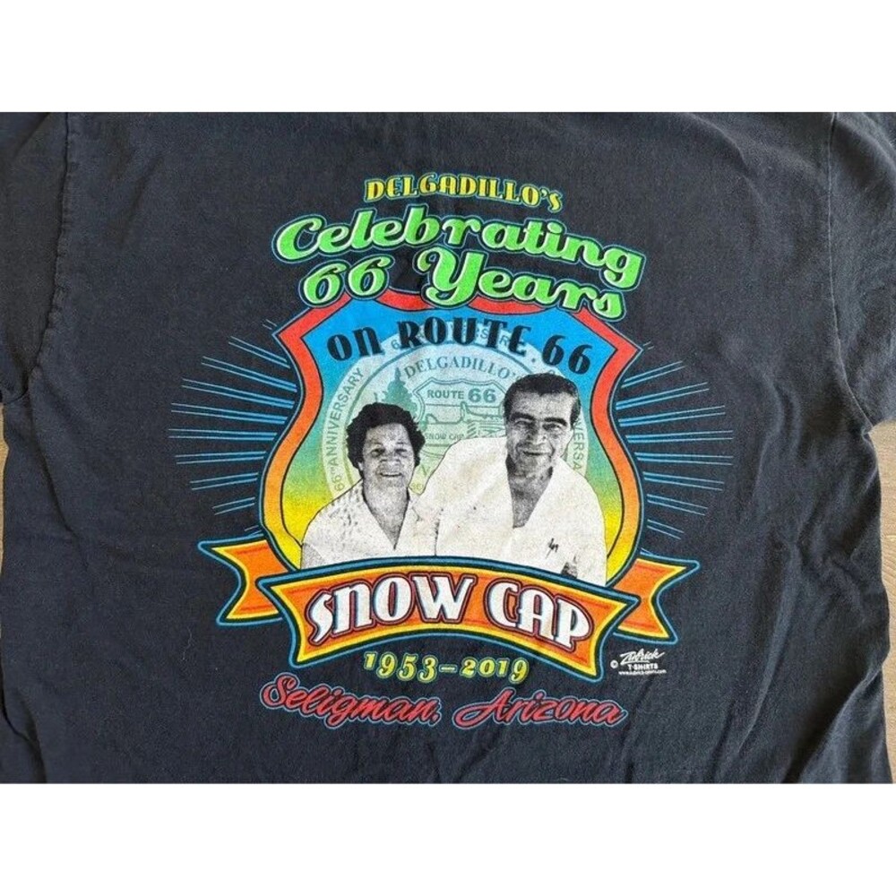 2XL? Delgadillo’s Snow Cap Route 66 66 Years T Shirt Seligman Arizona 2019